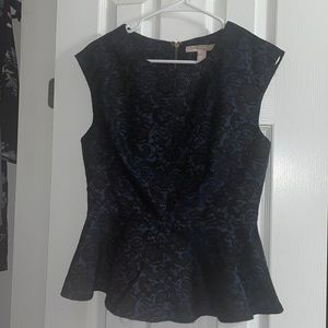 Forever 21 Blue Lace Peplum Top